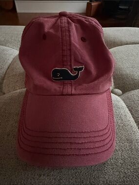 Vineyard Vines Wine Red Whale Embroidered Baseball Cap OS